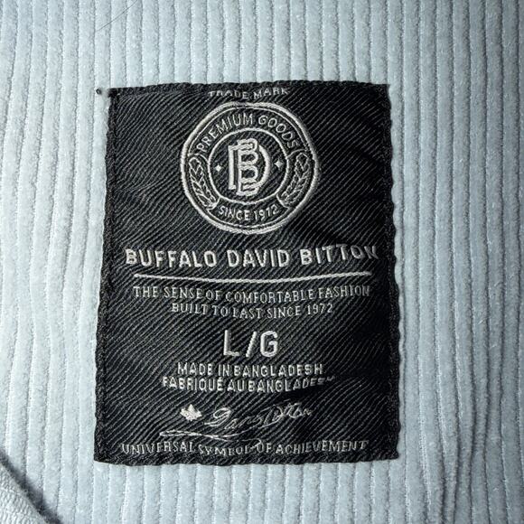 Buffalo David Bitton Men's Blue Corduroy Button Front Shacket Large Pockets - Picture 2 of 9